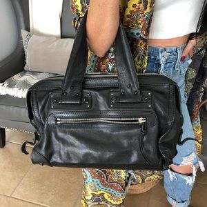 * Authentic * CHLOE Black Purse with silver zipper